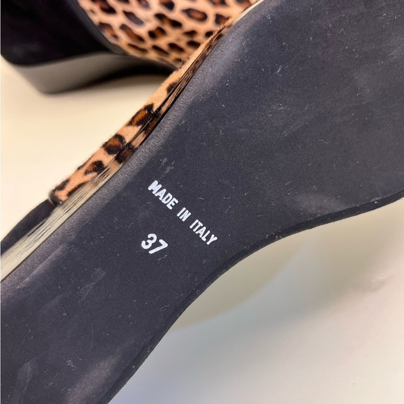 MADE IN ITALY Brown and Black Ankle Booties with Leopard Print - Picture 4 of 8